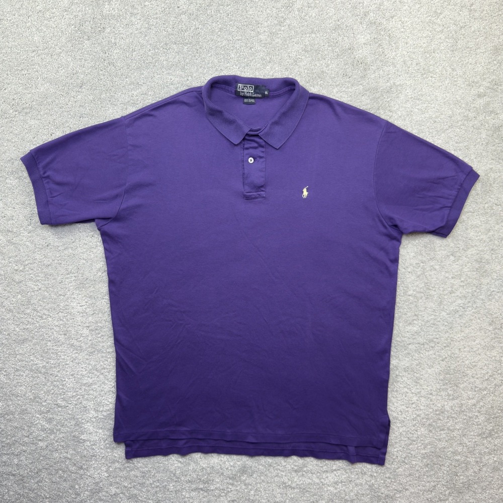 Polo Ralph Lauren Vintage 90s Cotton Polo Shirt Purple Men's XL Made in USA